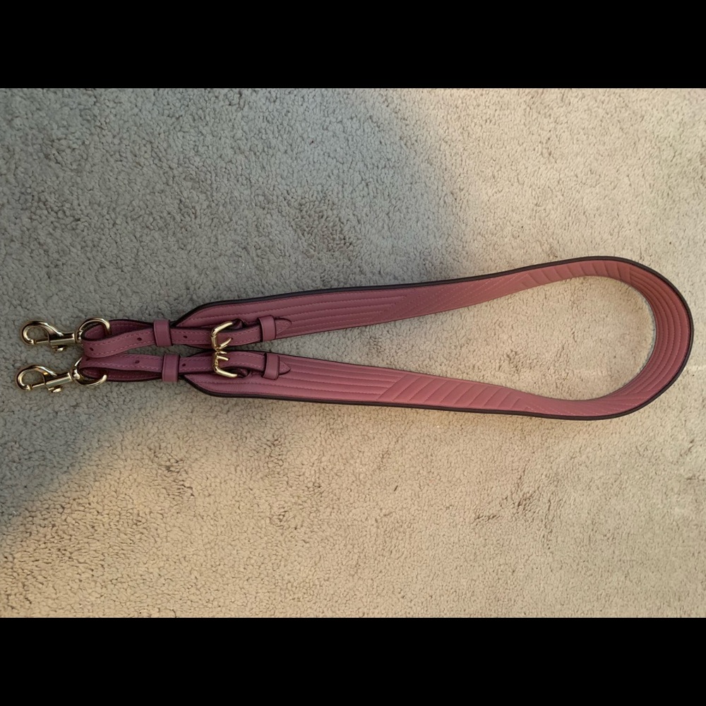 Coach Pink quilted bag strap